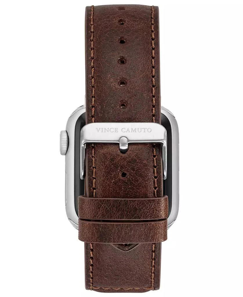 商品Vince Camuto|Men's Brown Stitched Pattern Premium Leather Band Compatible with 42/44/45/Ultra/Ultra 2 Apple Watch,价格¥491,第2张图片详细描述