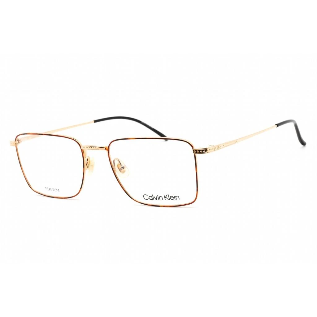 商品Calvin Klein|Calvin Klein Men's Eyeglasses - Havana/Gold Titanium Rectangular Frame | CK22109T 213,价格¥261,第1张图片