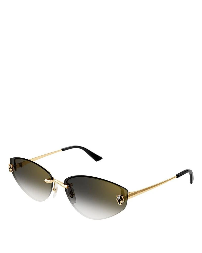 商品Cartier|Panthère Light 24K Gold Plated Cat Eye Sunglasses, 65mm,价格¥9316,第1张图片