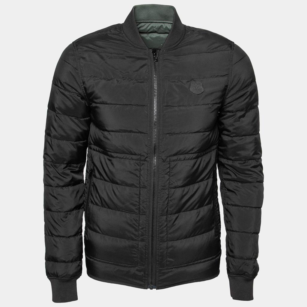 Kenzo Green & Black Synthetic Reversible Puffer Jacket XS商品第1张图片规格展示