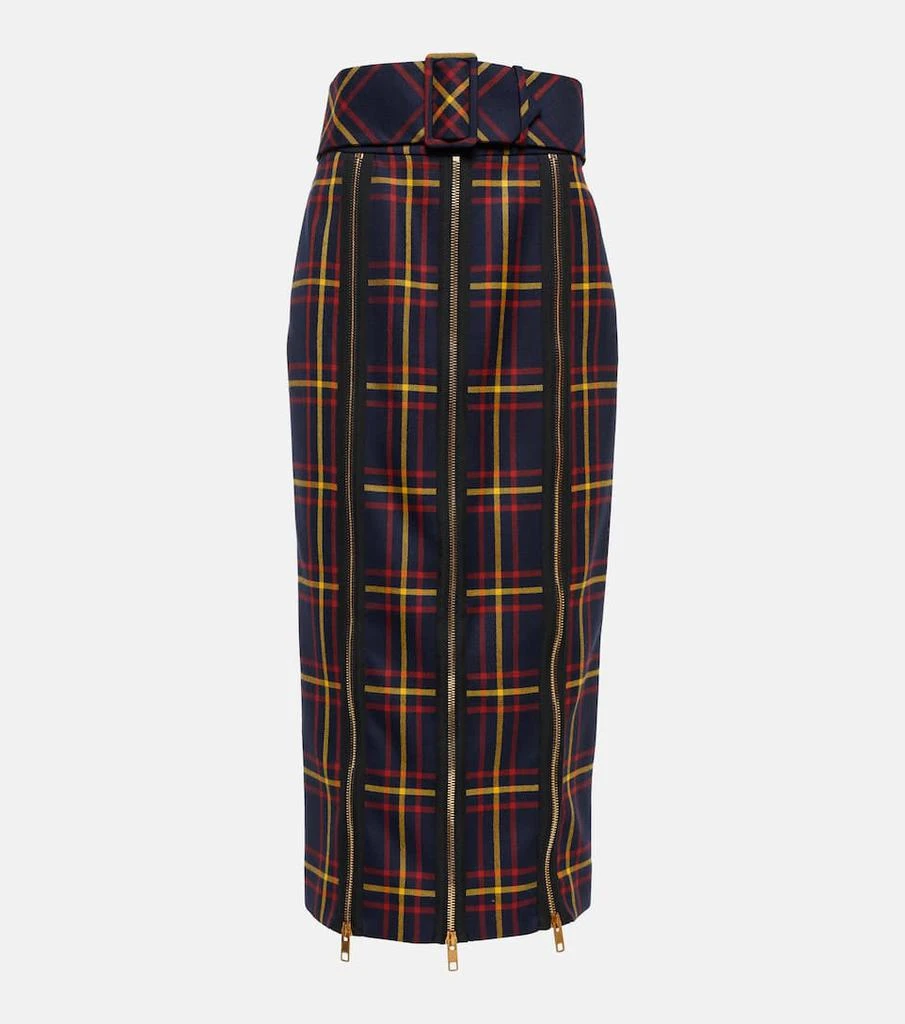 商品Gucci|Checked wool midi skirt,价格¥21483,第1张图片