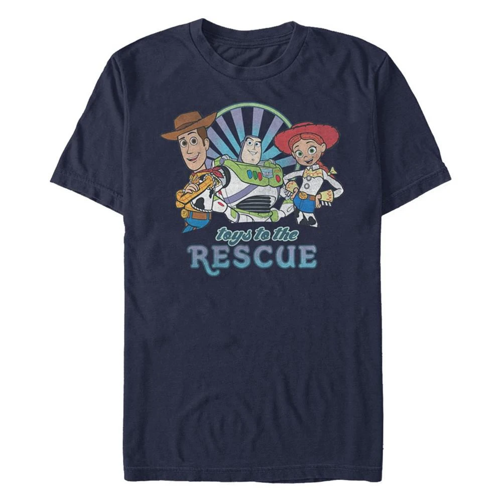 商品Disney|Disney Pixar Men's Toy Story Buzz Woody Jesse Toys to the Rescue, Short Sleeve T-Shirt,价格¥185,第1张图片