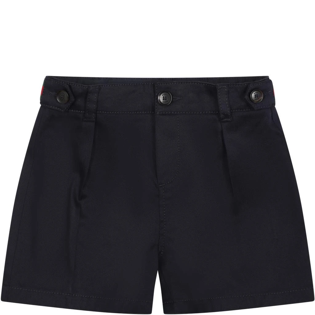 商品Gucci|Blue Shorts For Baby Boy With Web Detail,价格¥3698,第1张图片