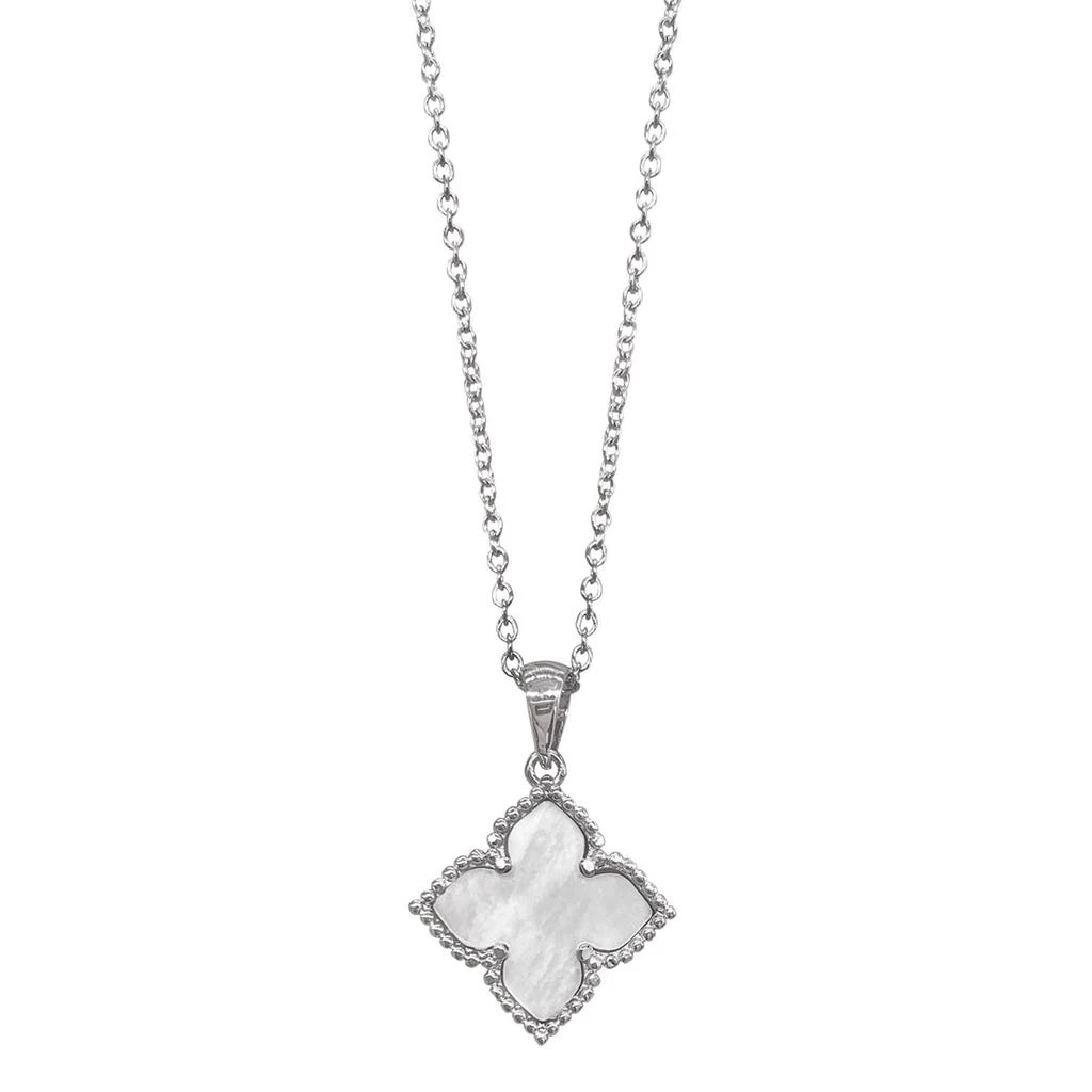 商品ADORNIA|Flower Mother of Pearl Necklace silver white,价格¥145,第1张图片