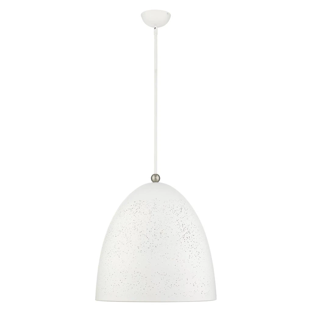 商品Livex Lighting|Three Light White with Brushed Nickel Accents Pendant,价格¥3301,第3张图片详细描述