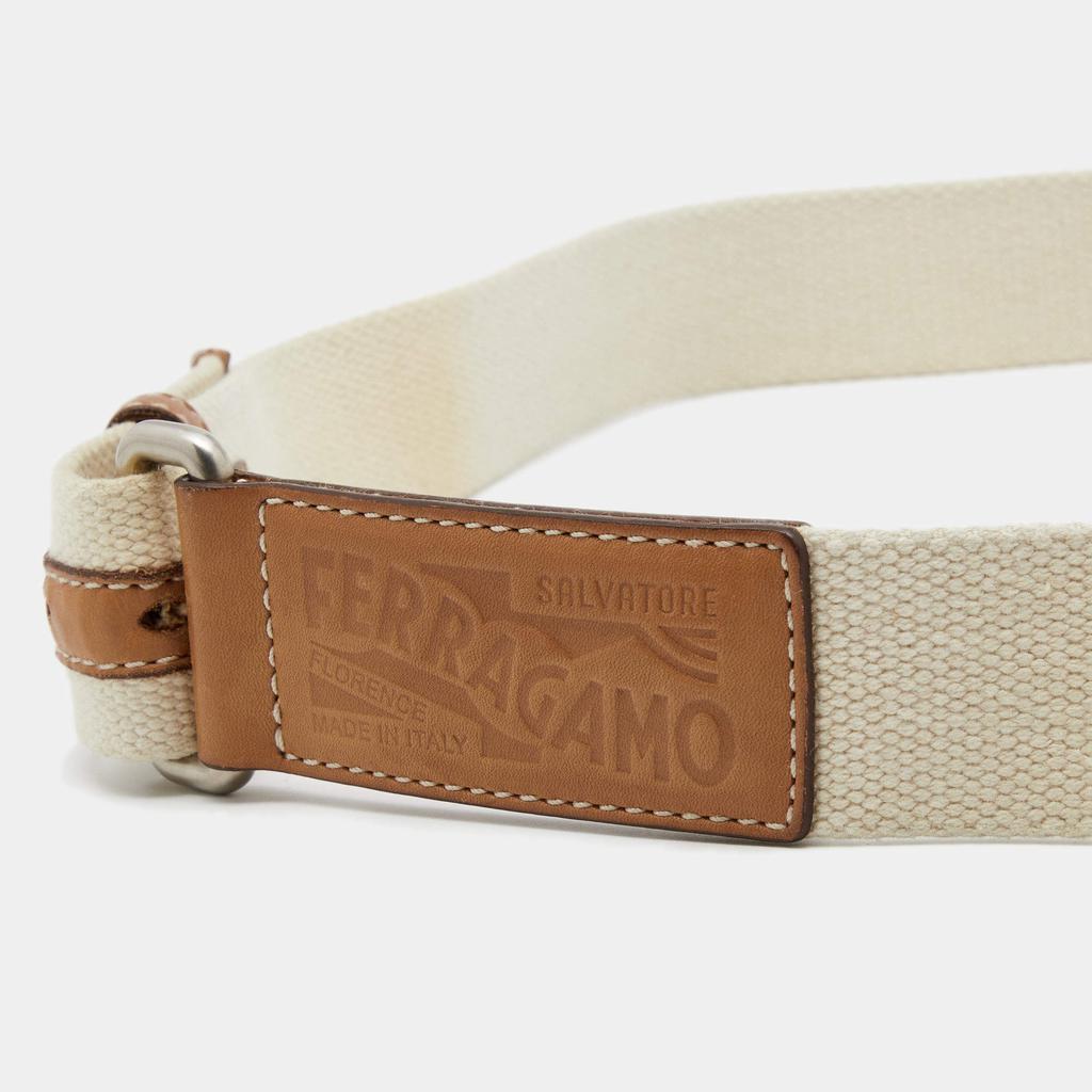 商品[二手商品] Salvatore Ferragamo|Salvatore Ferragamo Beige/Tan Canvas and Leather Belt 100CM,价格¥1047,第4张图片详细描述