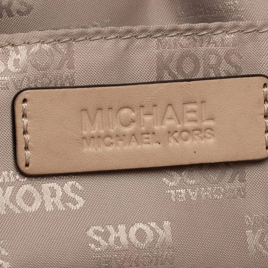 MICHAEL Michael Kors White/Beige Signature Coated Canvas and Leather Grayson Boston Bag 商品