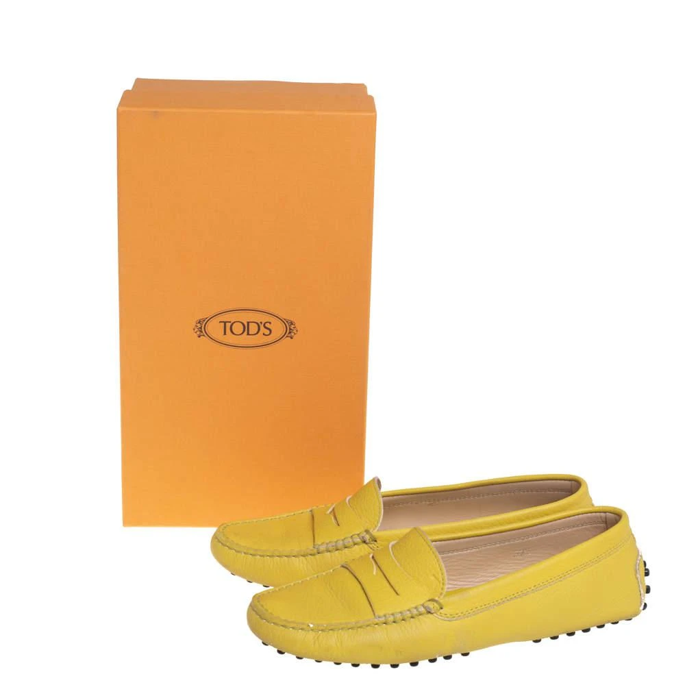 Tod's Yellow Leather Penny Slip On Loafers Size 37.5 商品