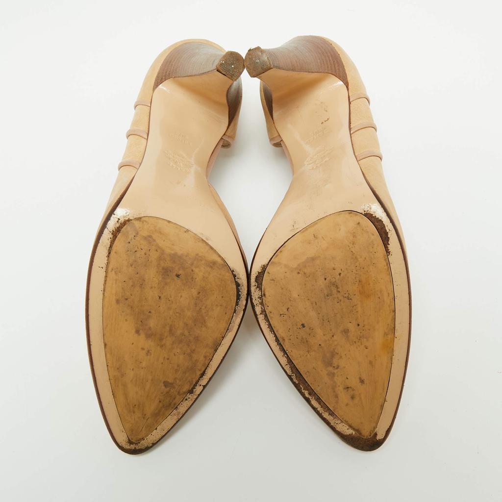 Bally Light Brown Nubuck Leather D'orsay Pointed Toe Pumps Size 39.5商品第6张图片规格展示
