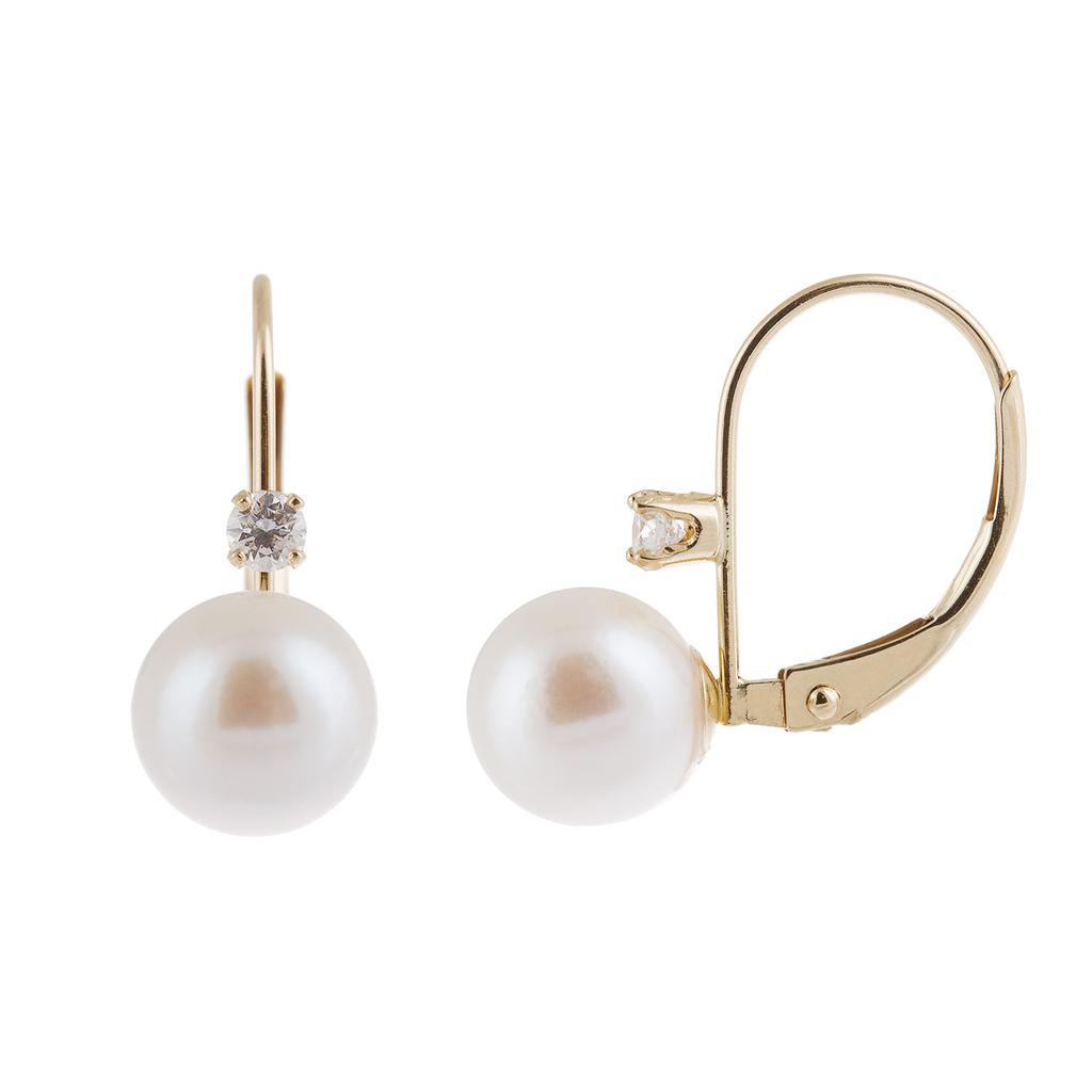 14k White Gold  7-8mm Pearl Earrings商品第5张图片规格展示