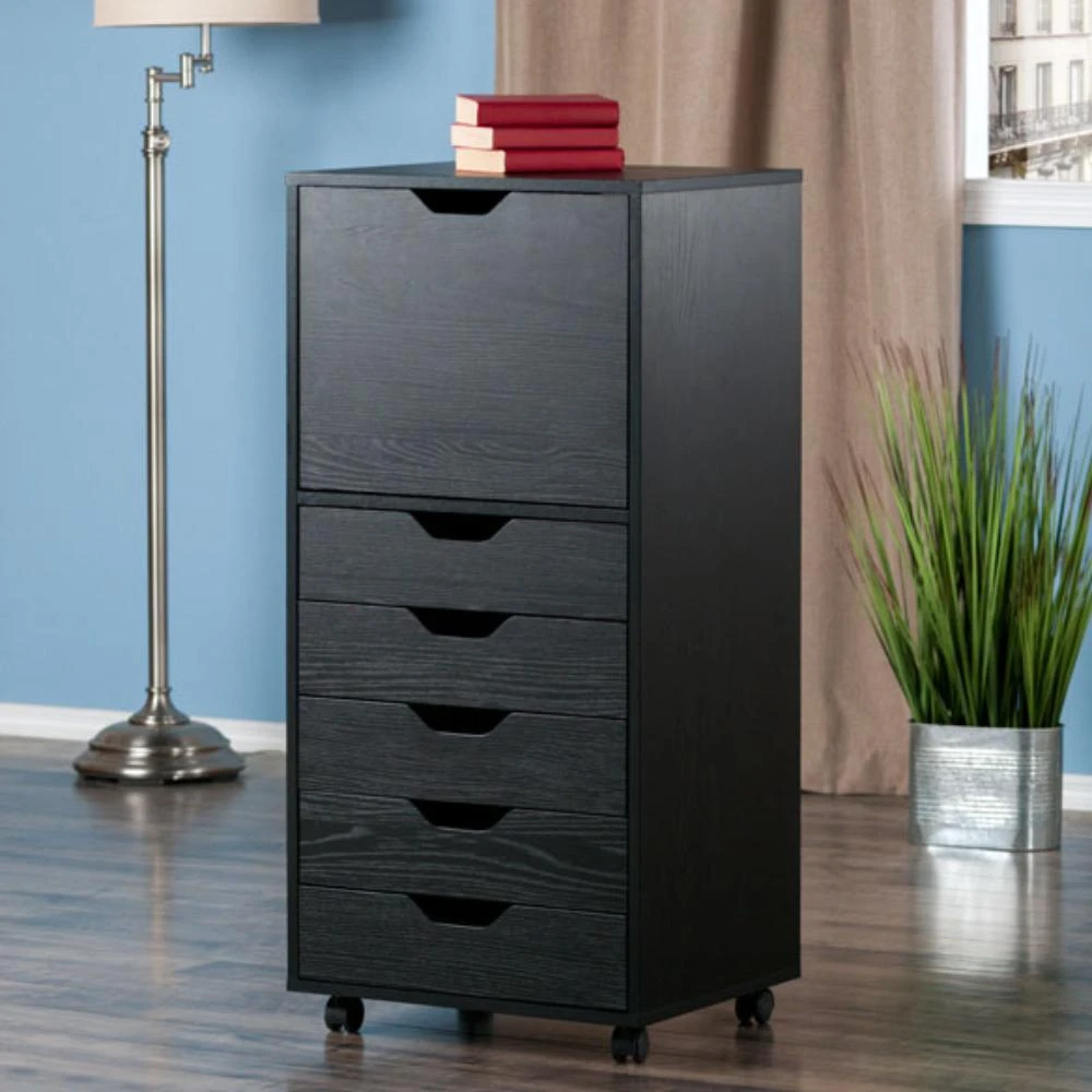 商品Hivvago|5-Drawer Storage Mobile Cabinet Black,价格¥2412,第5张图片详细描述