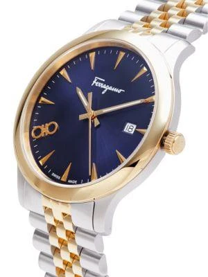 商品Salvatore Ferragamo|40MM Two-Tone Stainless Steel Double Gancini Bracelet Watch,价格¥3814,第3张图片详细描述