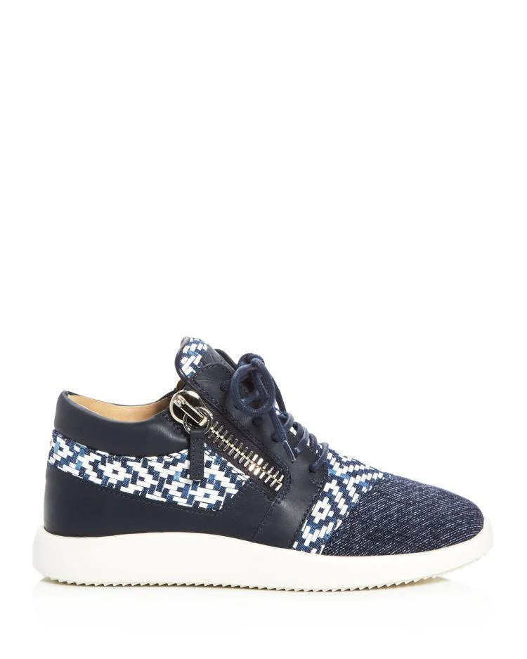 商品Giuseppe Zanotti|Women's Singleg Woven Denim Lace Up Sneakers,价格¥5199,第2张图片详细描述