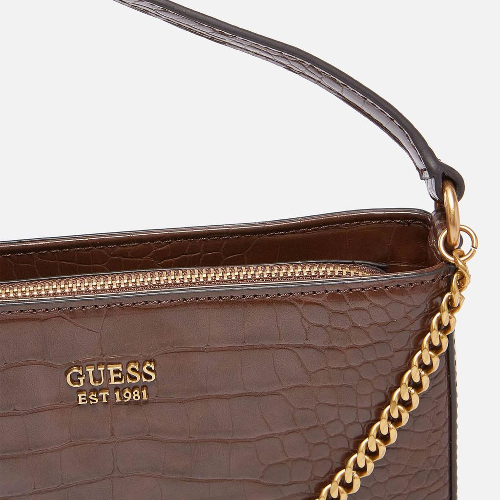 Guess Women's Katey Croc Mini Top Zip Shoulder Bag - Brown商品第4张图片规格展示