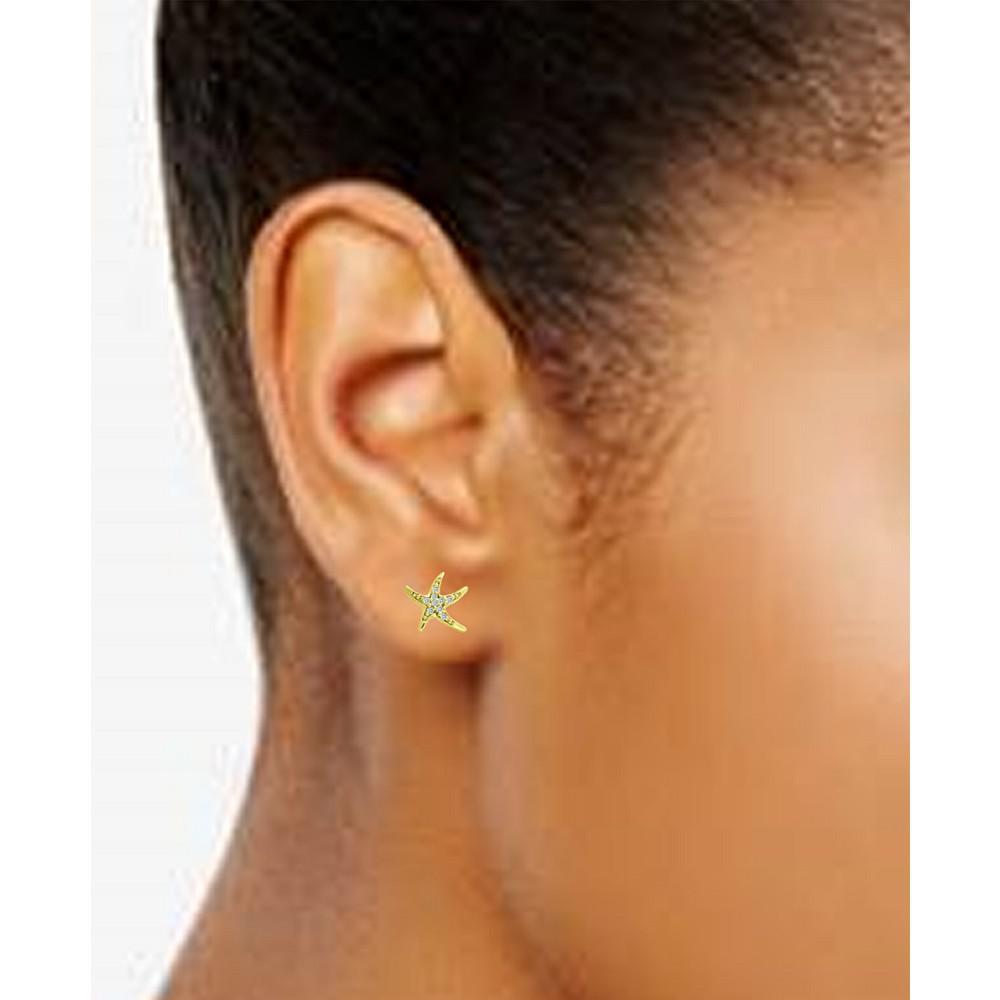 商品Giani Bernini|Cubic Zirconia Starfish Stud Earrings in 18k Gold-Plated Sterling Silver, Created for Macy's,价格¥83,第4张图片详细描述