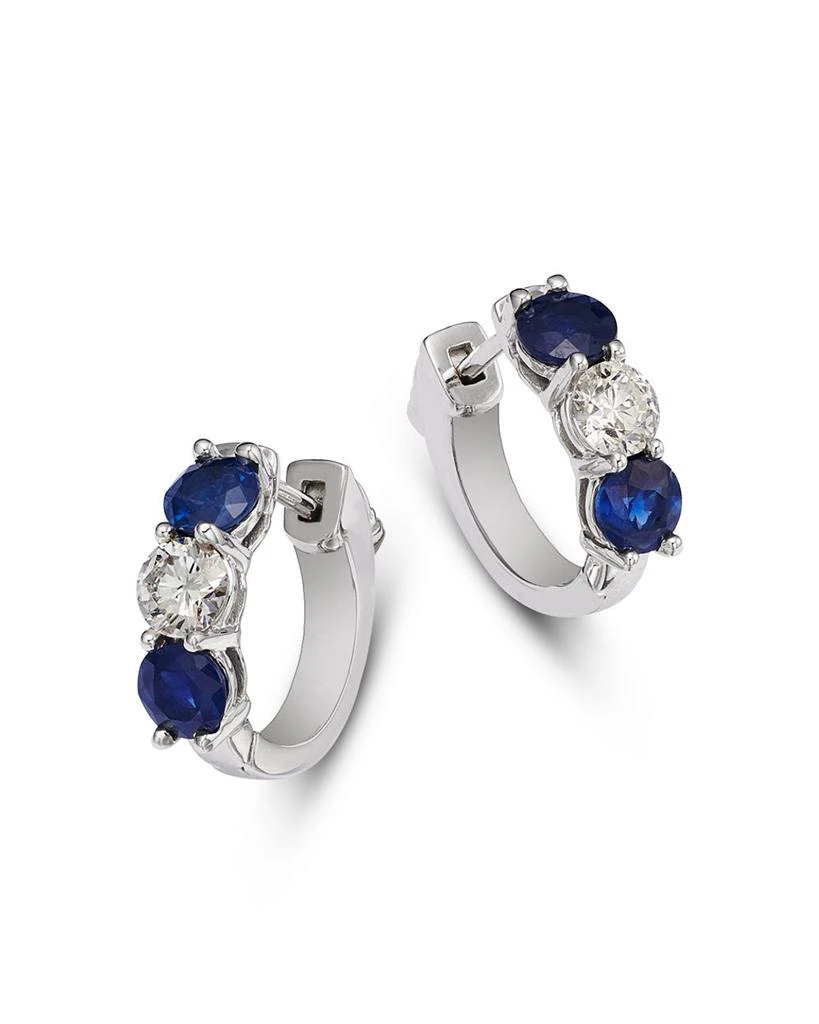 商品Bloomingdale's Fine Collection|14K White Gold Sapphire & Diamond Hoop Earrings,价格¥17395,第1张图片