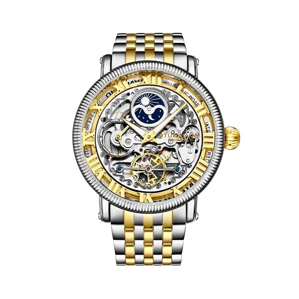 商品Stuhrling|Men's Gold - Silver Tone Stainless Steel Bracelet Watch 49mm,价格¥2471,第1张图片