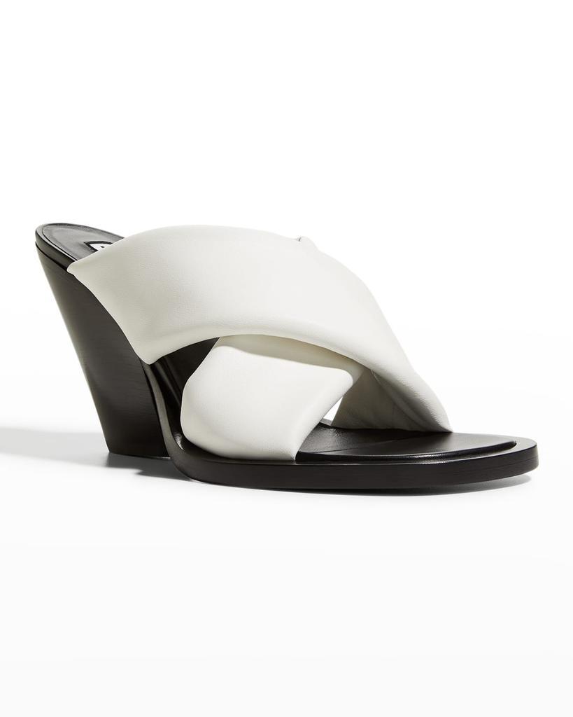 商品Jil Sander|Puffy Lambskin Crisscross Slide Sandals,价格¥5348,第4张图片详细描述