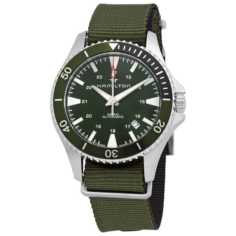 商品Hamilton|Khaki Navy Automatic Green Dial Sprite Bezel Men's Watch H82375961,价格¥4498,第1张图片