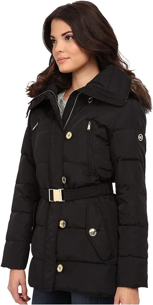 商品Michael Kors|Michael Kors Fur Trim Hooded Down Coat-Black,价格¥987,第1张图片