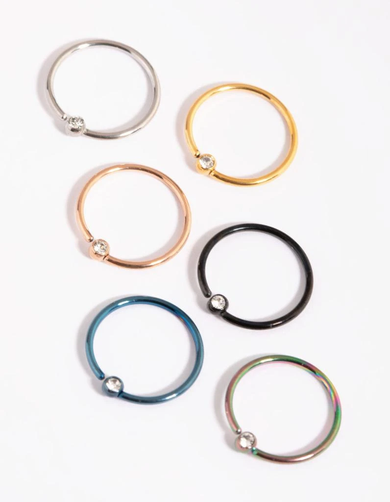 商品Lovisa|Surgical Steel Rainbow Diamante Nose Ring Pack,价格¥191,第1张图片