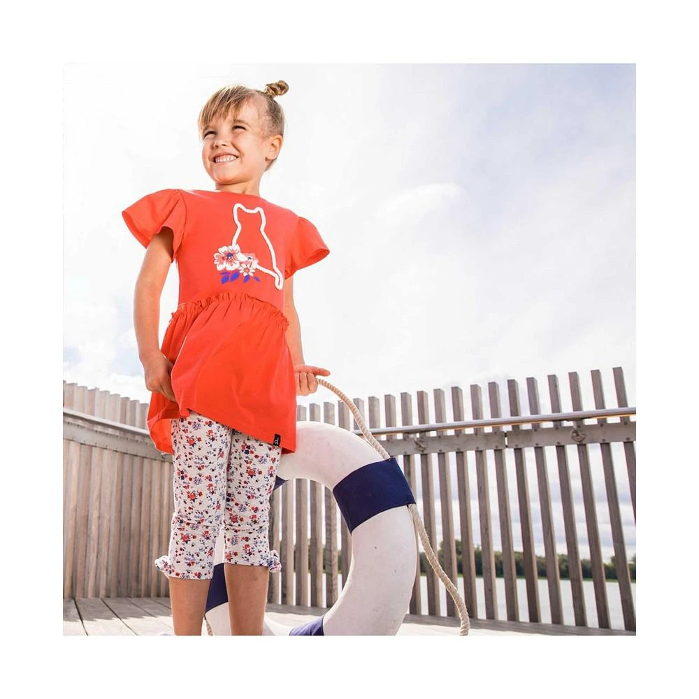 商品Deux par Deux|Girl Organic Cotton Printed Capri With Knot Oatmeal Mix Little Flowers - Toddler|Child,价格¥109,第2张图片详细描述