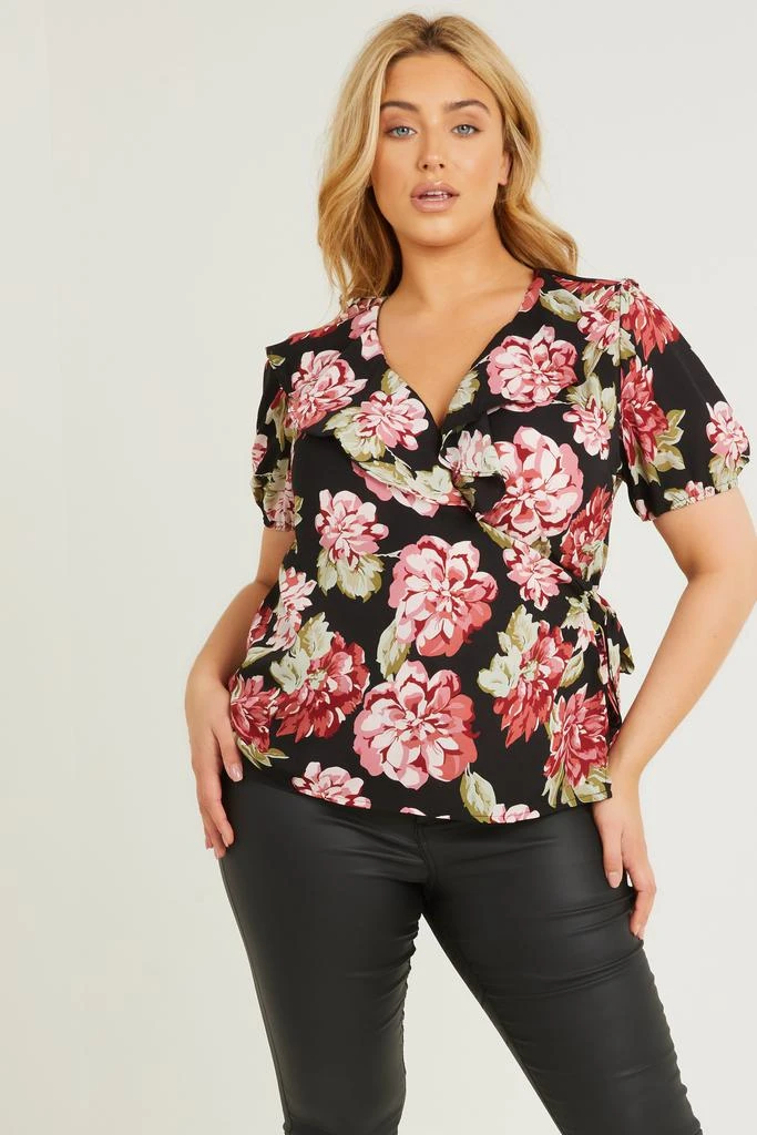 商品QUIZ|Floral Woven Top,价格¥76,第1张图片