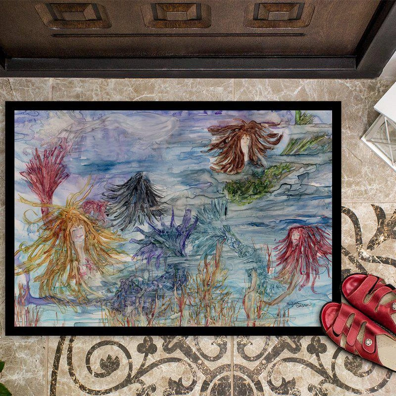 商品Caroline's Treasures|24 in x 36 in Abstract Mermaid Water Fantasy Door Mat Indoor/Outdoor,价格¥307,第2张图片详细描述