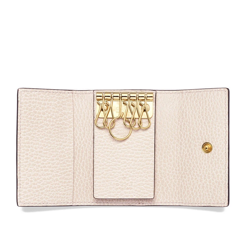 商品Gucci|【预售3-7天】GUCCI/古驰 GG Marmont系列 女士白色皮革老花帆布钥匙包45611817WAG9096,价格¥2207,第4张图片详细描述
