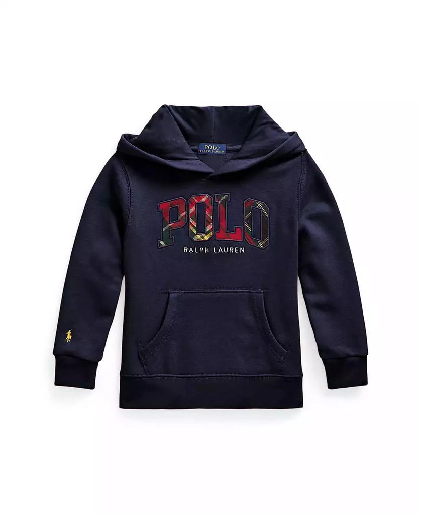 商品Ralph Lauren|Toddler and Little Boys Plaid-Logo Fleece Hoodie,价格¥267,第1张图片