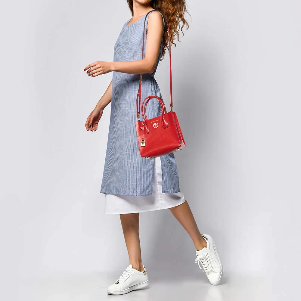 商品[二手商品] Michael Kors|Michael Kors Red Perforated Leather Mini Mercer Tote,价格¥1140,第2张图片详细描述