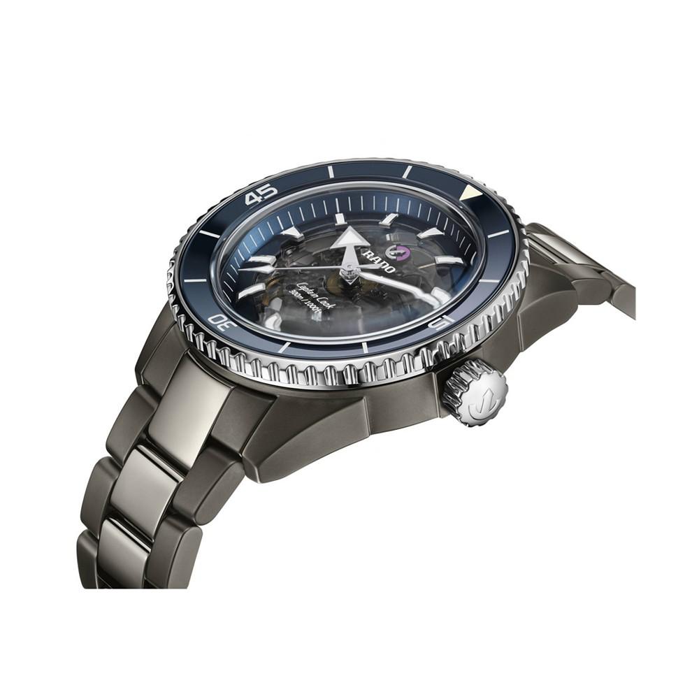 Men's Swiss Automatic Captain Cook Silver High Tech Ceramic Bracelet Watch 43mm商品第5张图片规格展示