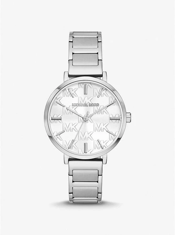 商品Michael Kors|Addyson Silver-Tone Logo Watch,价格¥969,第1张图片