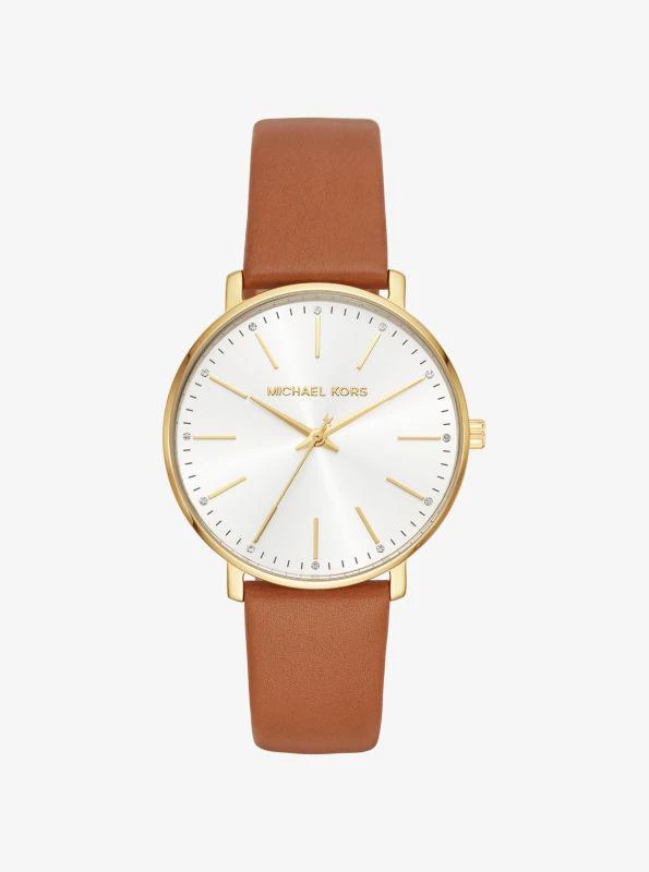 商品Michael Kors|Pyper Gold-Tone Leather Watch,价格¥968,第1张图片