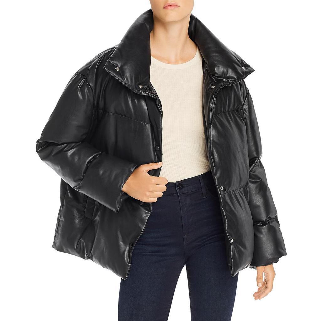 商品Bagatelle|Bagatelle Womens Winter Faux Leather Puffer Coat,价格¥147-¥383,第1张图片