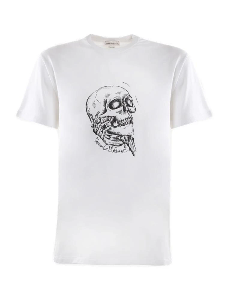 商品Alexander McQueen|Alexander McQueen Skull Print Crewneck T-Shirt,价格¥1275,第1张图片