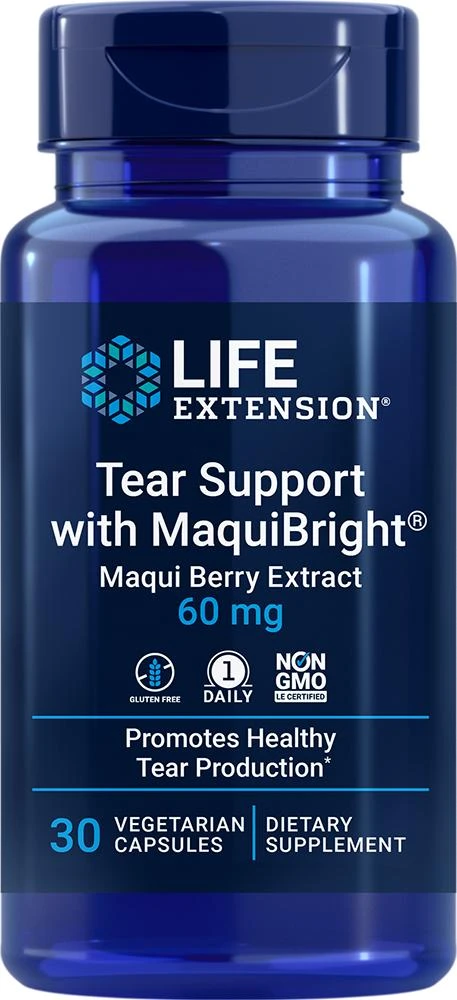 商品Life Extension|Life Extension Tear Support with MaquiBright®, 30 vegetarian - 60 mg (60 mg, 30 vegetarian capsules),价格¥98,第1张图片