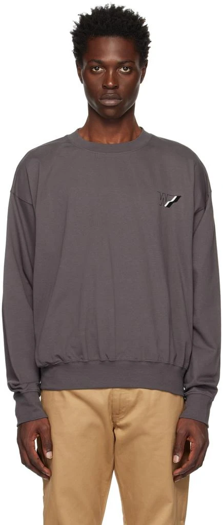 商品We11done|Gray W Line Sweatshirt,价格¥2262,第1张图片