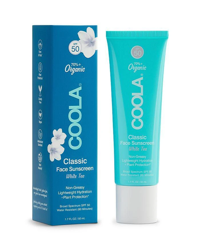 商品Coola|Classic Face Organic Sunscreen Lotion SPF 50 - White Tea,价格¥238,第2张图片详细描述