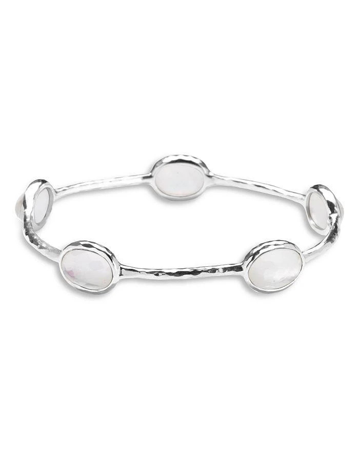商品Ippolita|Sterling Silver Rock Candy® Mother of Pearl & Rock Crystal Doublet Five Stone Bangle Bracelet,价格¥4448,第1张图片