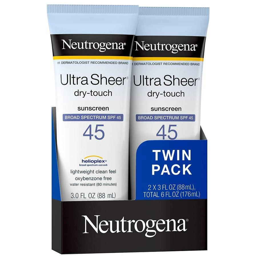 Neutrogena Ultra Sheer Dry-Touch SPF 45 Sunscreen Lotion Twin Pack 7