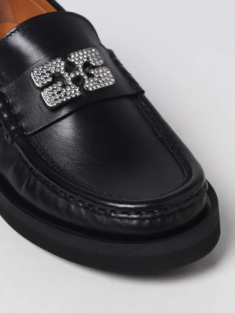 商品Ganni|Ganni loafers in leather with metal monogram and rhinestones,价格¥2806,第4张图片详细描述