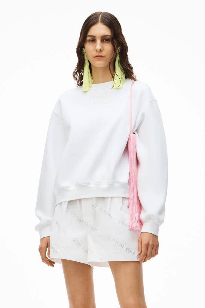 商品Alexander Wang|puff logo sweatshirt in structured terry,价格¥2213,第2张图片详细描述