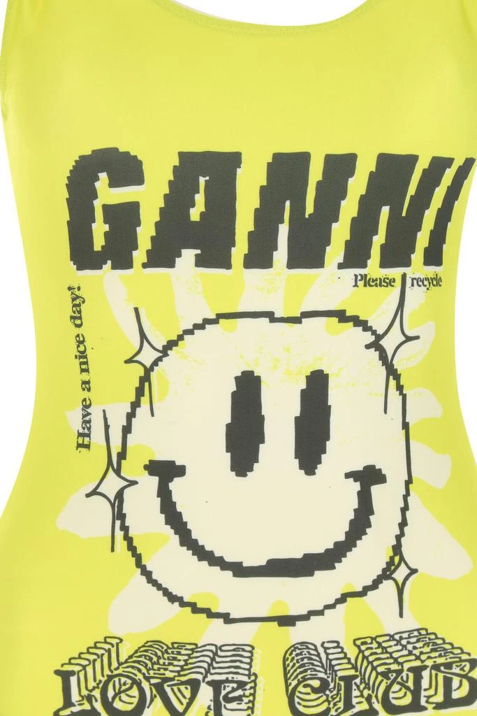 商品Ganni|Fluo yellow stretch polyester swimsuit,价格¥631,第2张图片详细描述