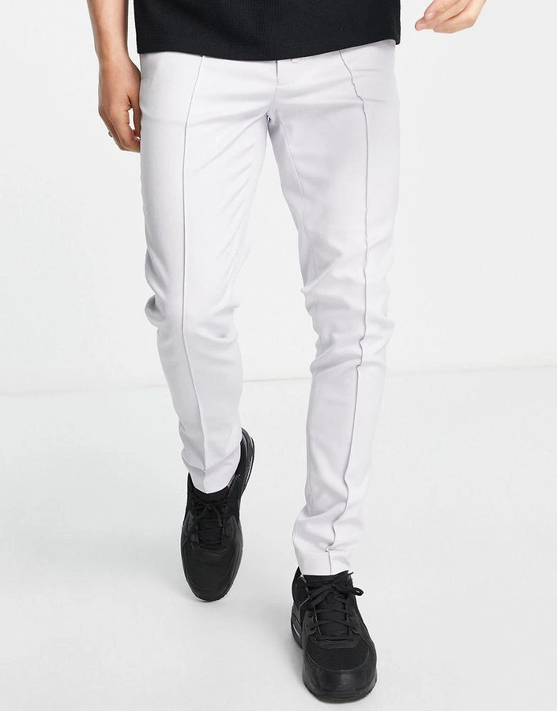 商品ASOS|ASOS DESIGN smart skinny jogger in grey twill,价格¥136,第4张图片详细描述