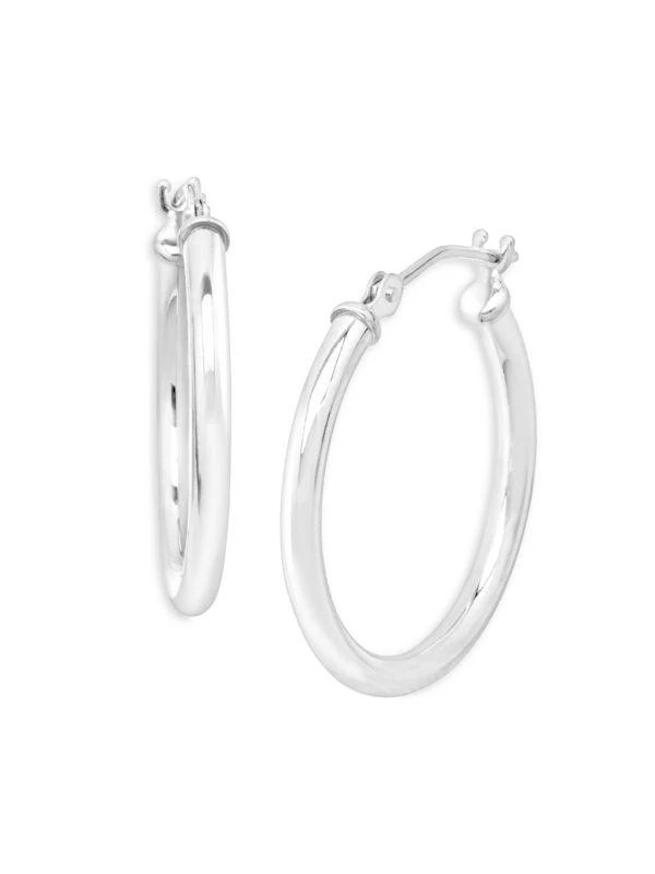 商品Saks Fifth Avenue|14K White Gold Tube Huggie Hoop Earrings,价格¥1689,第1张图片