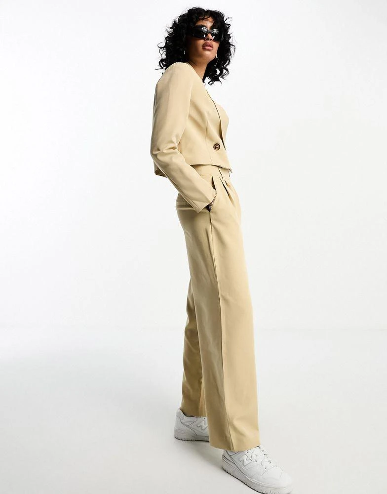商品VERO MODA|Vero Moda Aware tailored suit trouser co-ord in beige,价格¥187,第1张图片