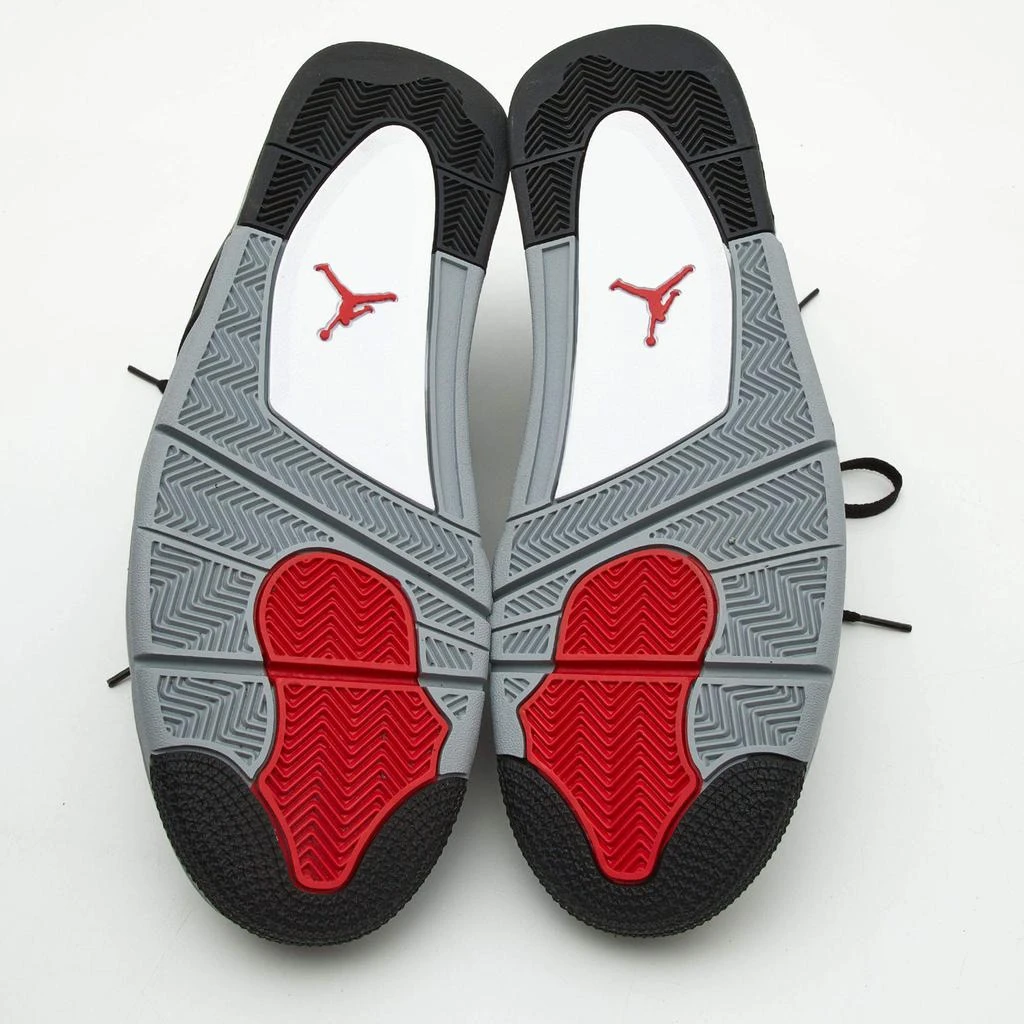 Air Jordans Black Canvas and Suede Jordan 4 Retro Sneakers Size 50.5 商品