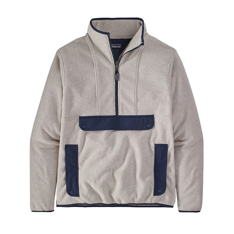 商品Patagonia|Patagonia/巴塔哥尼亚 男士白色系/海军蓝羊毛混纺半拉连抓绒夹克,价格¥1717,第1张图片