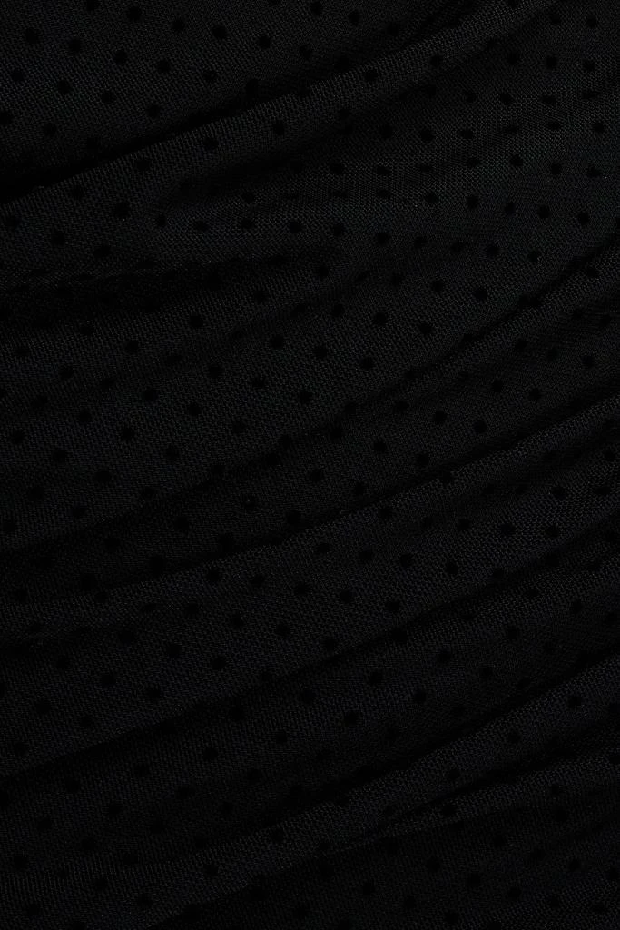商品Ganni|Ruched flocked mesh midi dress,价格¥911,第4张图片详细描述